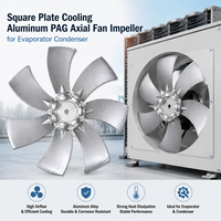 Quadratischer Kühlplattenlüfter aus Aluminium mit Axialimpeller für Verdampfer und Kondensator