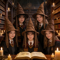 Chapeau Magique de Tri pour Halloween, Accessoire de Cosplay, Chapeau de Sorcier, Vêtement de Sorcière, Cosplay