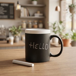 Tazza in Ceramica da 330ml Senza Marchio, Scrivibile a Gesso, Adatta al Microonde, Sicura per Uso Commerciale, in Gres Sano, con Coperchio, per Caffetterie, Eco-Friendly, per Attività Commerciali - Product Image 2