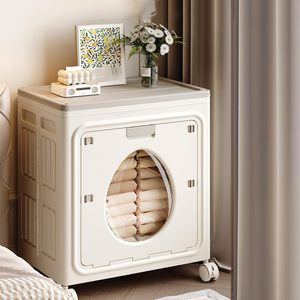 Fashion Visible PP <b>Plastic</b> Storage Box for Clothing & Bedding Foldable with Universal <b>Wheels</b> 150L Capacity Modern Design - Product Image 2
