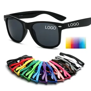 Óculos de sol personalizados com logotipo personalizado por atacado, óculos de sol de plástico para homens e mulheres, logotipo personalizado promocional, óculos de sol personalizados
