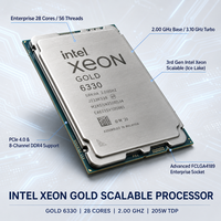Pour processeur serveur Xeon Gold 6330, 28 cœurs, 56 threads, 2,0 GHz, processeur Xeon Scalable de 3e génération avec technologie de virtualisation
