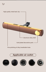 Difusor de Aromaterapia Portátil de Lujo para Coche, con Clip para Ventilación, Chapado en Oro, de Aleación de Aluminio, Guangdong - Product Image 5