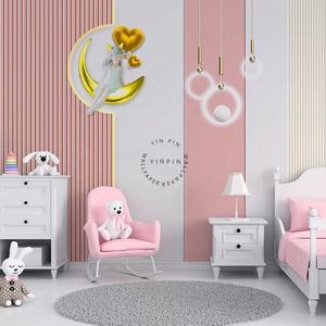 วอลล์เปเปอร์ภาพจิตรกรรมฝาผนังตกแต่งห้องเด็กกระต่ายสีชมพู3D - Product Image 4