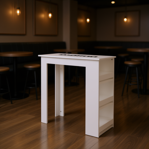 Mesa de Bar de Madera Sintética Blanca de 40.2 x 19.7 x 40.7 Pulgadas, Diseño Moderno y Minimalista para Uso en Bares Domésticos - Product Image 2