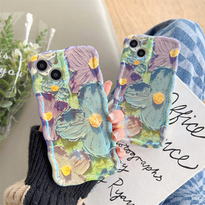 Coque de téléphone pour iPhone 16 étuis mobiles rétro peinture à l'huile Blue Ray fleurs antichoc Silicone couverture livraison directe produits 2024 - Product Image 3