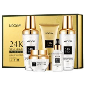 Usine OEM ODM personnalisé ensemble de blanchiment hydratant <span class=keywords><strong>24k</strong></span> or ensemble de soins de la peau 5 pièces produits de soins personnels de beauté - Product Image 1