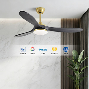 <b>Ceiling</b> <b>Fan</b> Solid Wood DC Motor Reversible Airflow Living Room Dining Room Industrial Retro Style No Light - Product Image 1