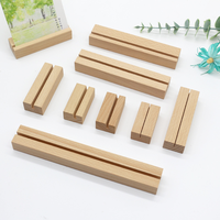 Support de calendrier de table en bois, support de carte de visite de bureau, support de carte de menu, support d'affichage de carte postale avec logo
