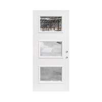 Porte d'entrée en fibre de verre pré-montée, minimaliste, étanche, standard US/UK, avec cadre en PVC, pour villa et appartement