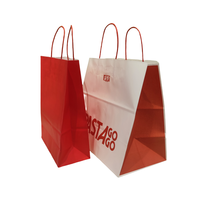 Sacs d'emballage en papier kraft kaki faits à la main automatique pour restaurant Sac à emporter personnalisé pour aliments