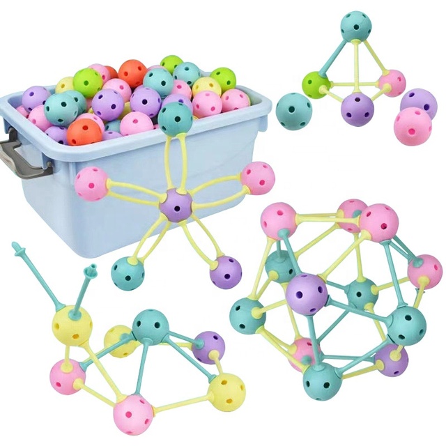 Kids Put Together Balls Put Together Blocks and Beads Three-dimensional Geometry Teaching AIDS Puzzle Mosaic Bead Toy