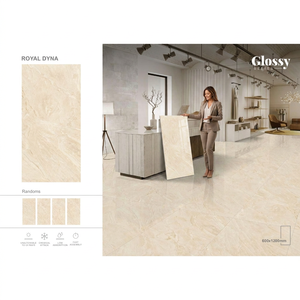 European Luminous Grey Porcelain Tiles 600x1200mm Glossy Glazed Floor Wall Tiles For Hotel Projects - Product Image 6