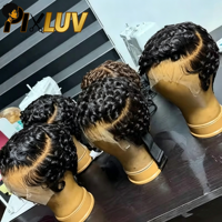 Perruques Courtes en Cheveux Humains en Gros : Perruque Pixie, Perruque Bob, Perruques Bouclées en Cheveux Humains, Perruques Frontales en Dentelle Transparente, Cheveux Humains Bruts