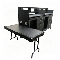 Station de travail mobile personnalisée pour diffusion audiovisuelle, streaming et enregistrement, avec flight case