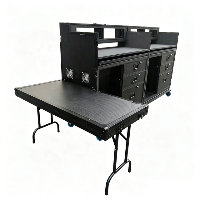 Custom Mobile AV Broadcasting Streaming Recording Studio Workstation Flight Case
