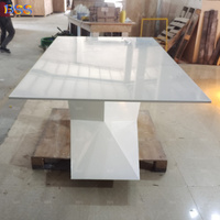 Mesa de oficina moderna Ideas de diseño de escritorio Mesa de presidente de superficie sólida blanca Forma de Z Oficina de secretaria inteligente Precio de escritorio ejecutivo