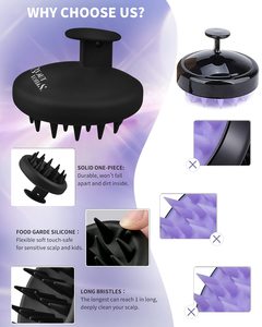Wholesale Silicone <b>Scalp</b> Scrubber <b>Brush</b> Soft Bath <b>Brush</b> Hair Shampoo <b>Brush</b> <b>Scalp</b> Massager - Product Image 6