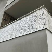 Garde-corps de terrasse en acier inoxydable thermolaqué, balustrade d'escalier en aluminium, plaque à motif personnalisé découpée au laser, garde-corps pour balcon
