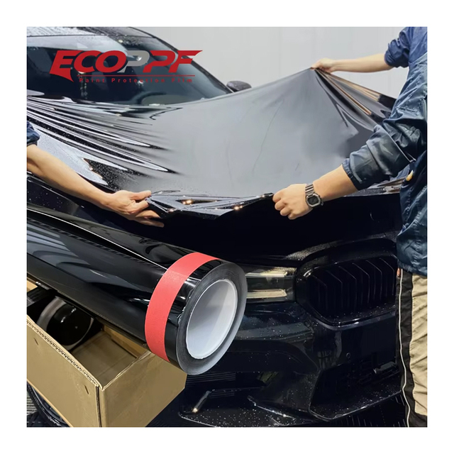 Anti-Scratch Hydrophobic PPF Bright Black  Self-Adhesive Auto Paint Protection Film with High Quality