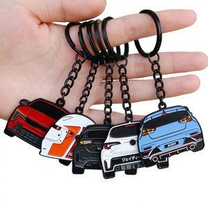 Desain Gratis Pembuatan Kustom Gantungan Kunci Logam Hitam Pewarnaan Khusus Paduan Seng Logo Mobil Truk Otomatis Gantungan Kunci Mobil - Product Image 1