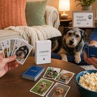 Kişiye Özel Evcil Hayvan Fotoğraflı Oyun Kartları, İsteğe Bağlı Hatıra Kitapçığıyla Kişiselleştirilmiş Köpek Evlat Edinme Anıları Destesi