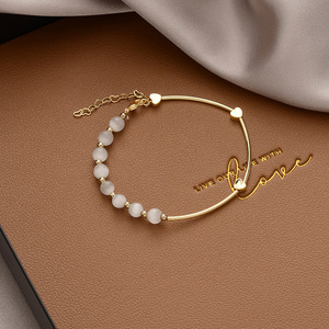 Bracelet polyvalent coréen en cuivre plaqué perle, style Ins, haut de gamme, pour <span class=keywords><strong>femme</strong></span>, bijou de couple commémoratif de voyage - Product Image 6