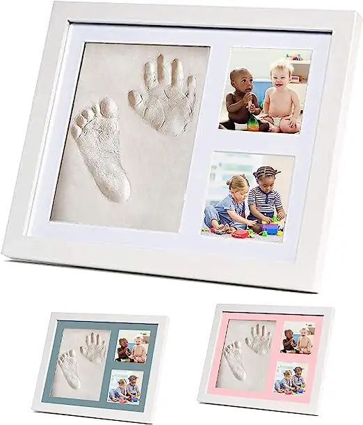 Footprint Kit & Handabdruck Kit, Baby Photo Frame Kit Ton für Neugeborene Mädchen und Jungen