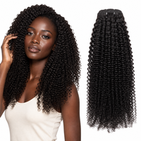 Extensions de cheveux humains brésiliens bouclés afro 12A, mèches de cheveux vierges non traités, noir naturel, extensions de cheveux brésiliens