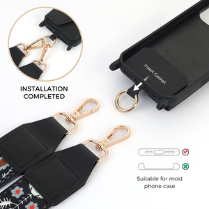 Borsa a tracolla universale in pelle per cellulare con portafoglio rimovibile, tracolla floreale regolabile per custodia iPhone 15 17 Pro Max - Product Image 3