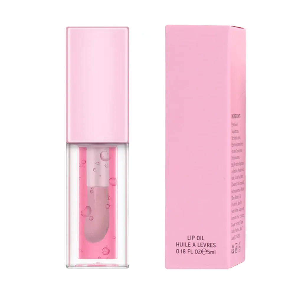 Fábrica Direta Lip plumper Gloss Rosa Custom Mini Lipgloss Tubos e Caixa De Embalagem Orgânica Plump It Lip Plumper Gloss Impermeável