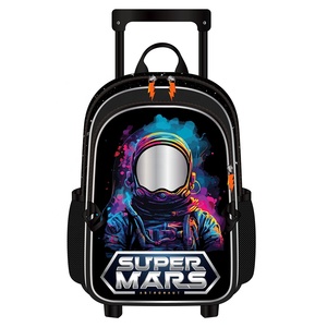 Ensemble 3 pièces sac à dos scolaire 600D PVC Ensemble de sacs d'école à roulettes astronaute pour garçon - Product Image 3