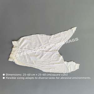 Paños de limpieza de forro polar reciclado 100% algodón, de alta absorción de agua y aceite, blancos. - Product Image 3