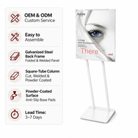 Support de signalisation promotionnel en métal blanc 335 mm x 1260 mm avec revêtement en poudre pour studio d'orthodontie, centre de santé et spa