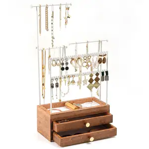 Moderne Ketting Rek Hout 5 Tiers Sieraden Houder Organizer Ketting Stand Sieraden Opbergdoos Hout Sieraden Dozen