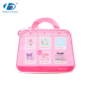 Pochette en plastique brillante personnalisée avec fermeture éclair, emballage de forme spéciale, <span class=keywords><strong>sac</strong></span> à <span class=keywords><strong>main</strong></span> de dessin animé avec poignée pour bonbons - Product Image 4