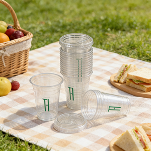Vaso Desechable Transparente de PET para Bebidas Frías con Tapa Antiderrames, Ecológico, para <span class=keywords><strong>Café</strong></span> Helado, Jugos, Smoothies, Tiendas de Té de Burbujas - Product Image 1