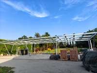 Structure de protection solaire pour parking de voitures 10KW, en aluminium étanche, pour abri solaire de voitures