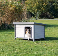 Modernes Outdoor-Hundehaus für Alle Jahreszeiten Wasserdichter Hundezwinger Warmes Hundebett Regenfestes Holz-Wohnzimmer Haustiermöbel