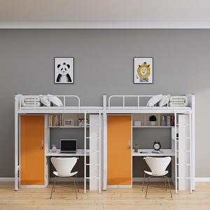 เฟอร์นิเจอร์หอพักเหล็ก ชุดอพาร์ทเมนต์นักศึกษา เตียงสองชั้นโลหะแบบเดี่ยว - Product Image 4