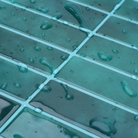 Carreaux muraux autocollants en PU effet goutte d'eau, couleur Teal, style métro, 290x230mm, étanches, pour hôtels commerciaux, vente en gros d'usine, OEM ODM, faible MOQ