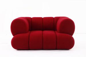 Sofá de sala de estar, mueble moderno de tela, intermedio, midcentury - Product Image 4