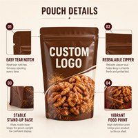 Sachet Doypack personnalisé imprimé pour noix épicées, avec fermeture éclair, emballage alimentaire stratifié de qualité alimentaire