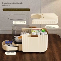 Organisateur de rangement de médicaments rectangulaire, boîte de tri de médicaments à plusieurs compartiments, couvercle transparent, tiroir à accès rapide