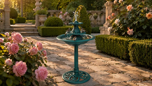 <span class=keywords><strong>Fontaine</strong></span> de bassin à oiseaux à plusieurs niveaux en forme de statue de poisson, <span class=keywords><strong>solaire</strong></span>, écologique, style Art déco, résine bronze, résistante aux intempéries, pour <span class=keywords><strong>extérieur</strong></span>, sur piédestal - Product Image 6