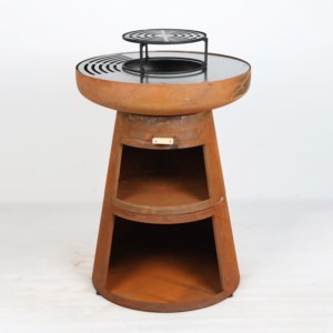 Brasero <span class=keywords><strong>Plancha</strong></span> d'extérieur de haute qualité, facile à nettoyer, en acier Corten, pour terrasse, avec gril <span class=keywords><strong>barbecue</strong></span> - Product Image 4