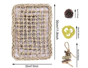 Seagrass tapete protetor de mastigar, brinquedos coelhinho hamsters chinchilla guiné porcos outros roedores animais de estimação