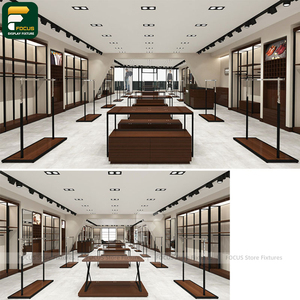 Modern Apparel Shop Display Rack Fashion Cabinet <b>Wall</b> Shelving Cashier Counter Boutique Lighting Fixture - Product Image 6