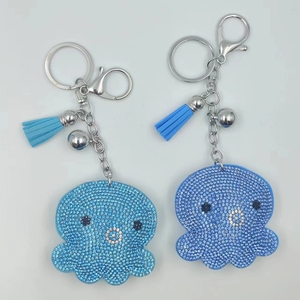 <span class=keywords><strong>Huisen</strong></span> lindo pulpo coche llavero caliente Animal marino Metal colgante cristalino acentuado llavero - Product Image 5