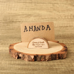 Personalized Wooden <b>Table</b> <b>Number</b> <b>Holders</b> Custom Engraved Name Letters Rustic Style Creative <b>Wedding</b> Tabletop Sign Decorations - Product Image 3